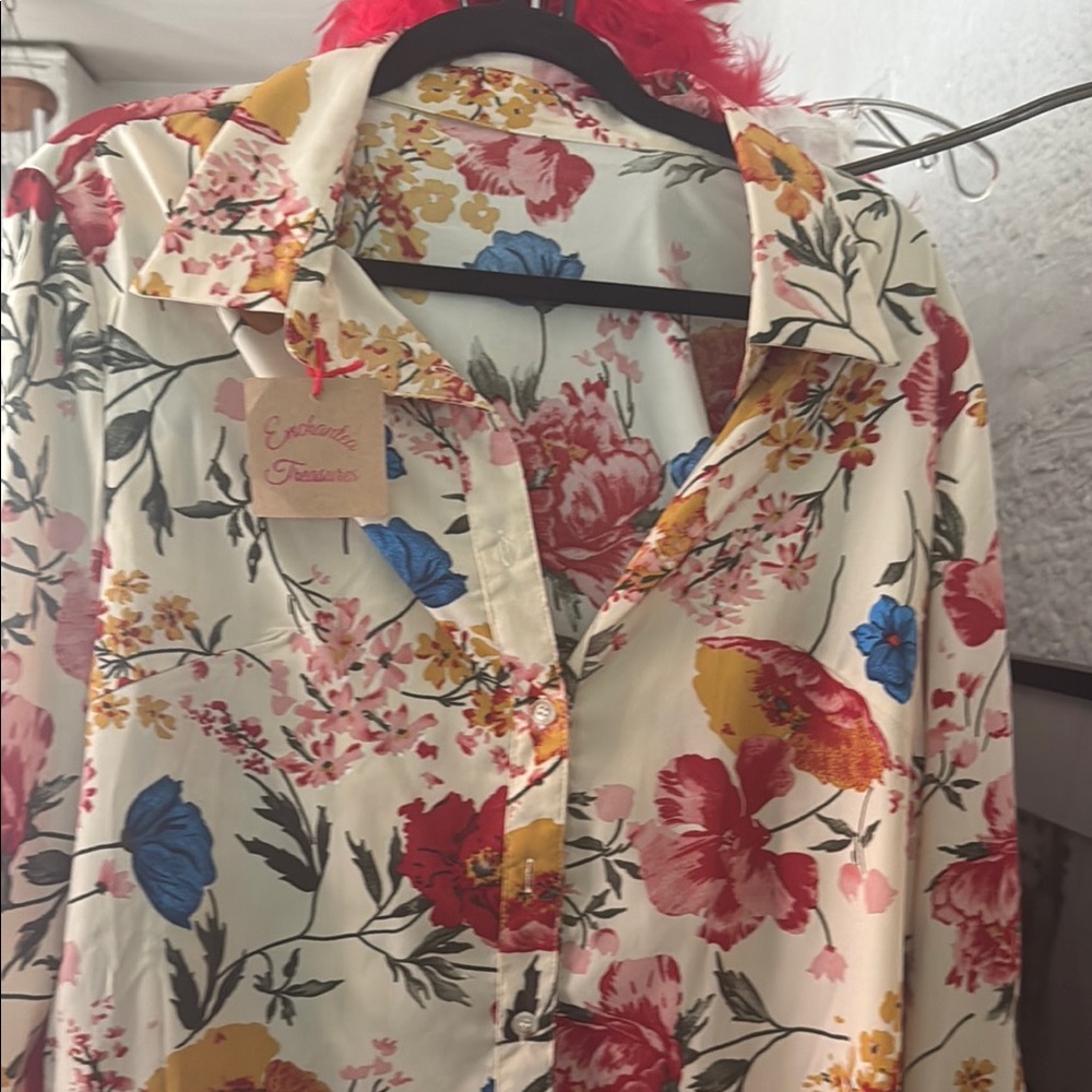 Floral Button-Up Blouse